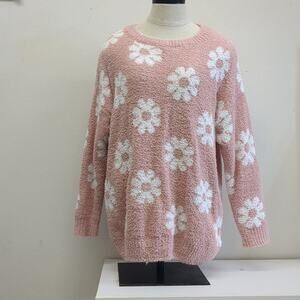 Blakeley Pink Floral Crew Neck Sweater size L/XL